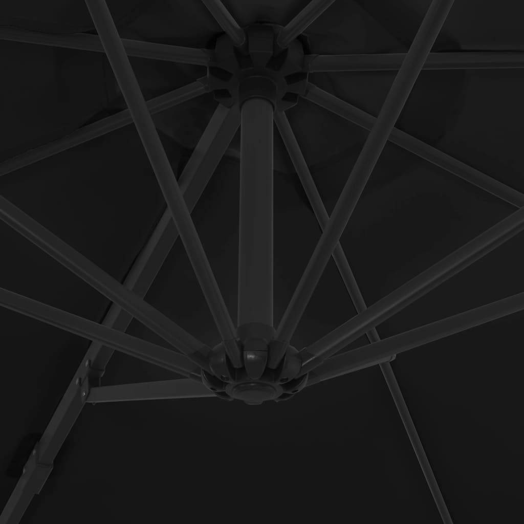 Helloshop26 - Parasol mobilier de jardin déporté avec mât en acier 300 cm noir - Image 6