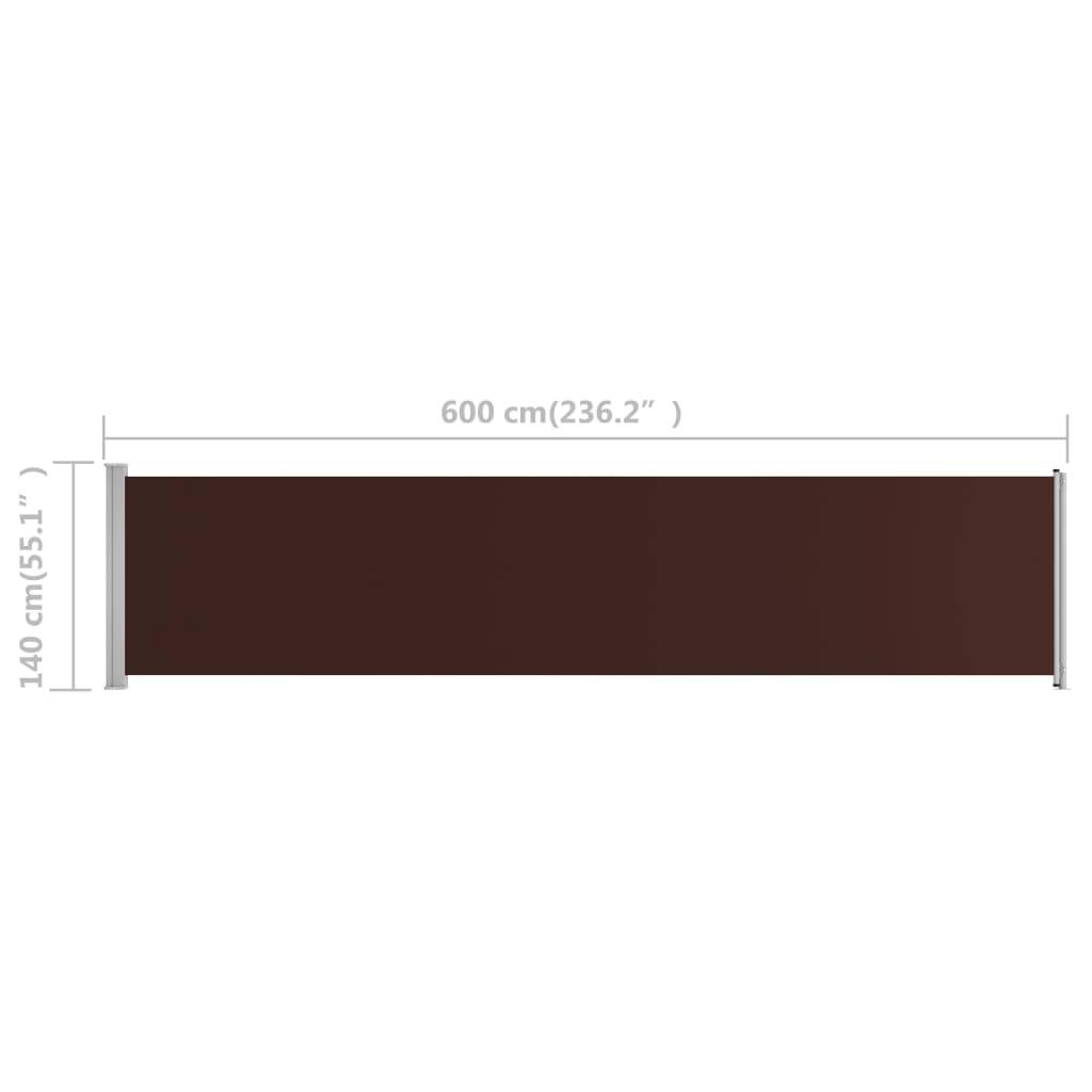Helloshop26 - Auvent latéral rétractable de patio 140 x 600 cm marron - Image 6