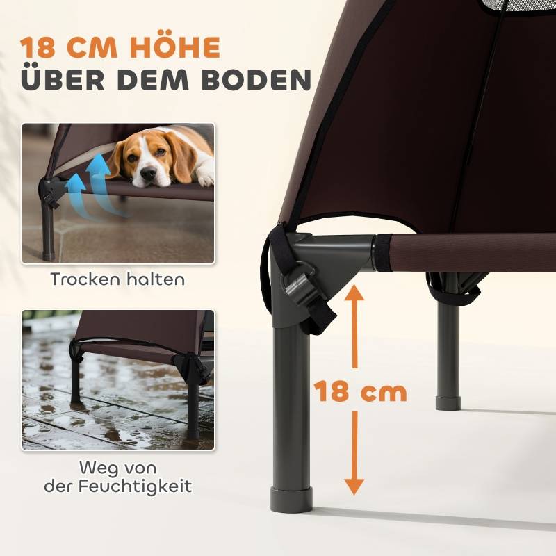 Lit chien extérieur surélevé avec toit 91 x 76 x 90 cm polyester - PANGIVO - Image 5
