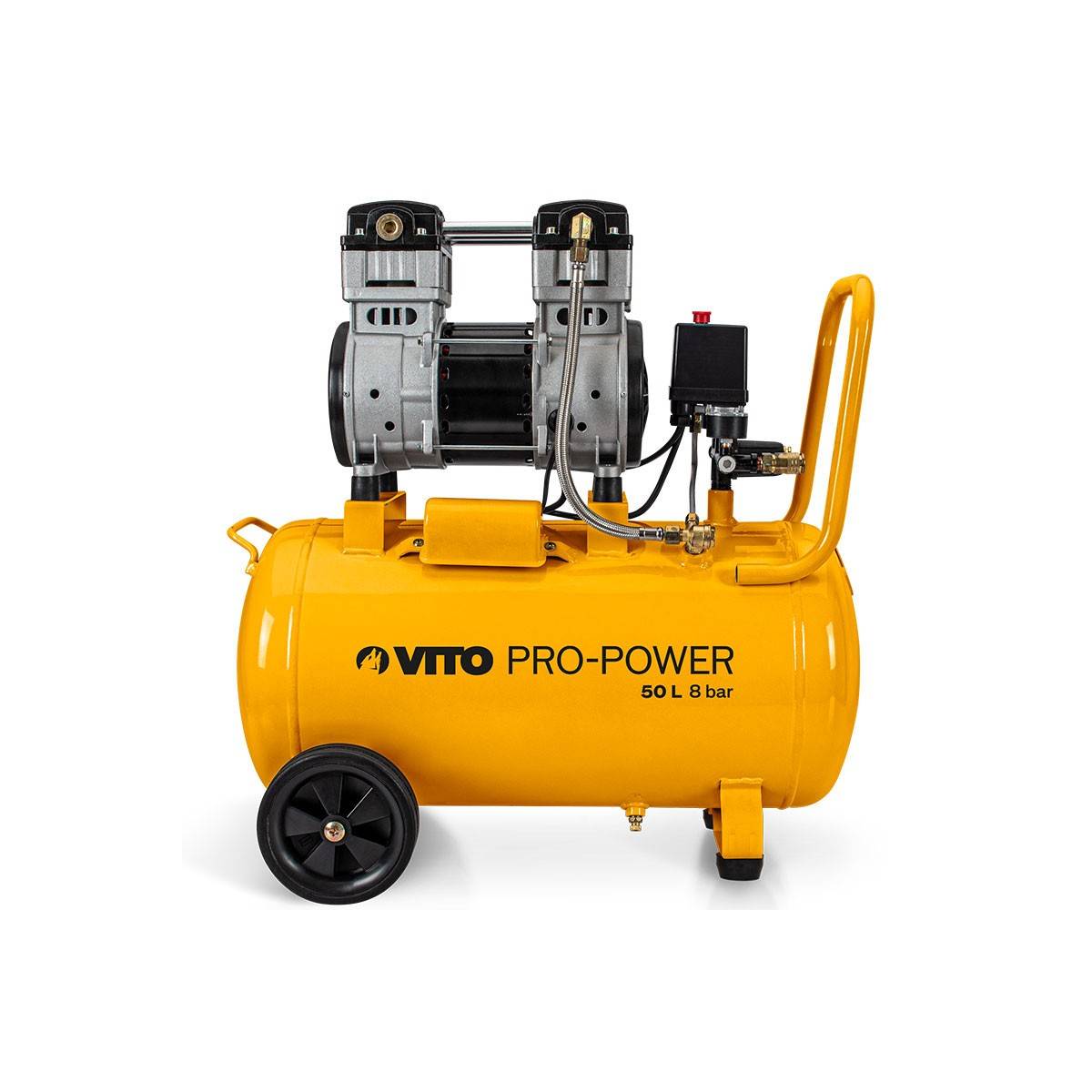 Compresseur d'air Silencieux 50 Litres 1.5 CV 1100W 8 bar VITO - Image 1