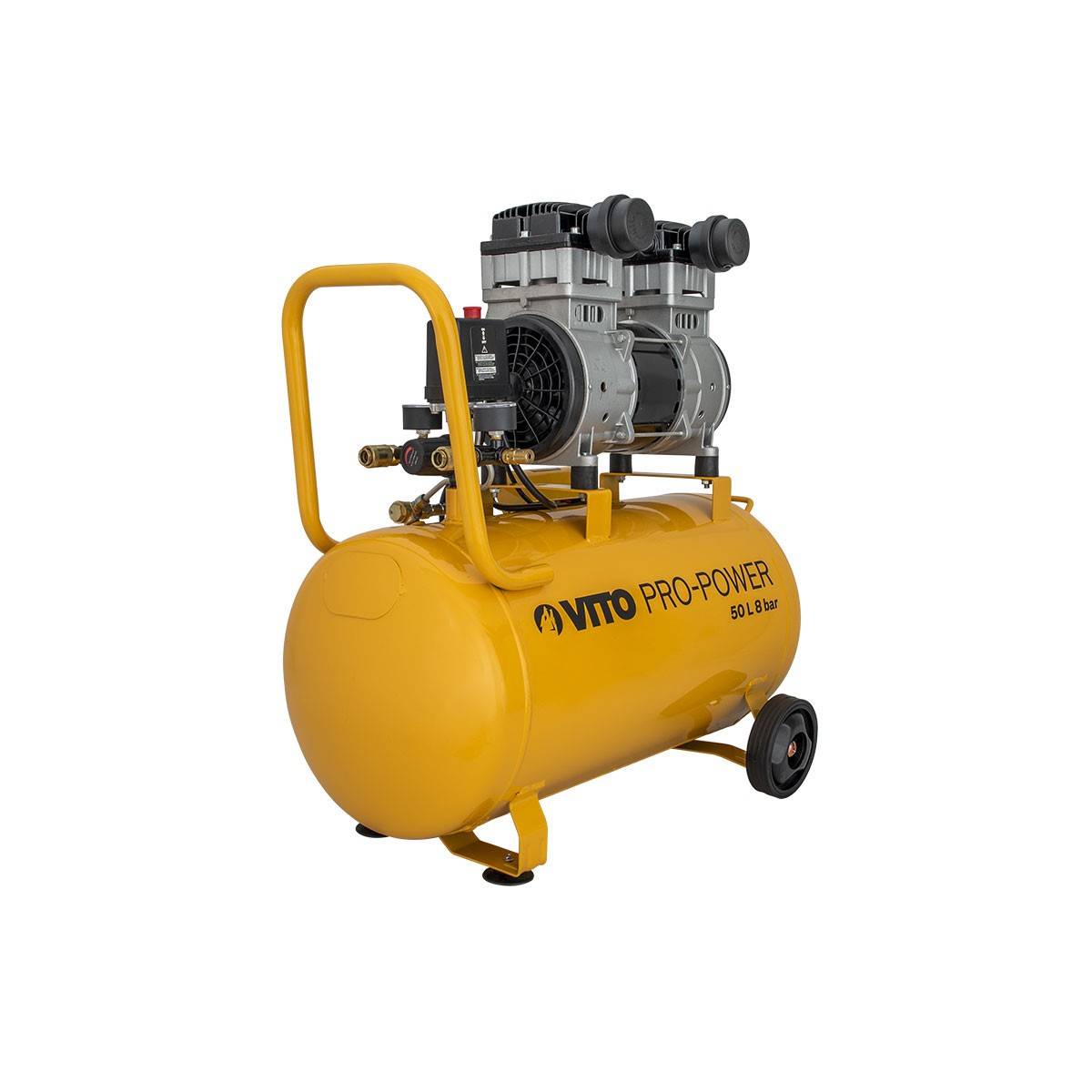 Compresseur d'air Silencieux 50 Litres 1.5 CV 1100W 8 bar VITO - Image 2