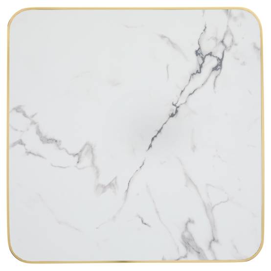 Oviala - Plateau de table carré marbre blanc cerclage doré 60cm Montmartre - Oviala - Image 3