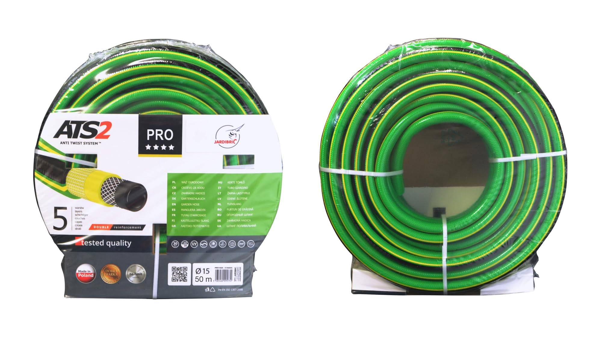 Jardibric - Jardibric - Tuyau d’Arrosage PRO 5 Couches Ø 15 mm 50 m - 30 Bars - Guipé Tricoté - Anti-UV et Anti-Algues - Image 5