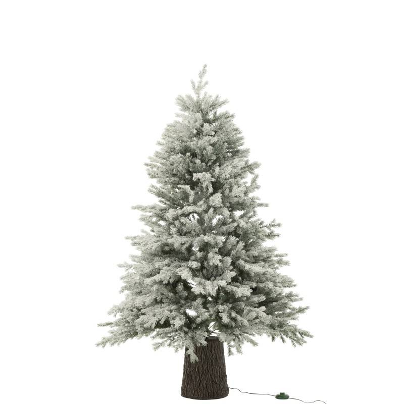 J-Line - Sapin de Noël artificiel enneigé avec 600 led en métal vert H.150cm - J-Line - Image 2