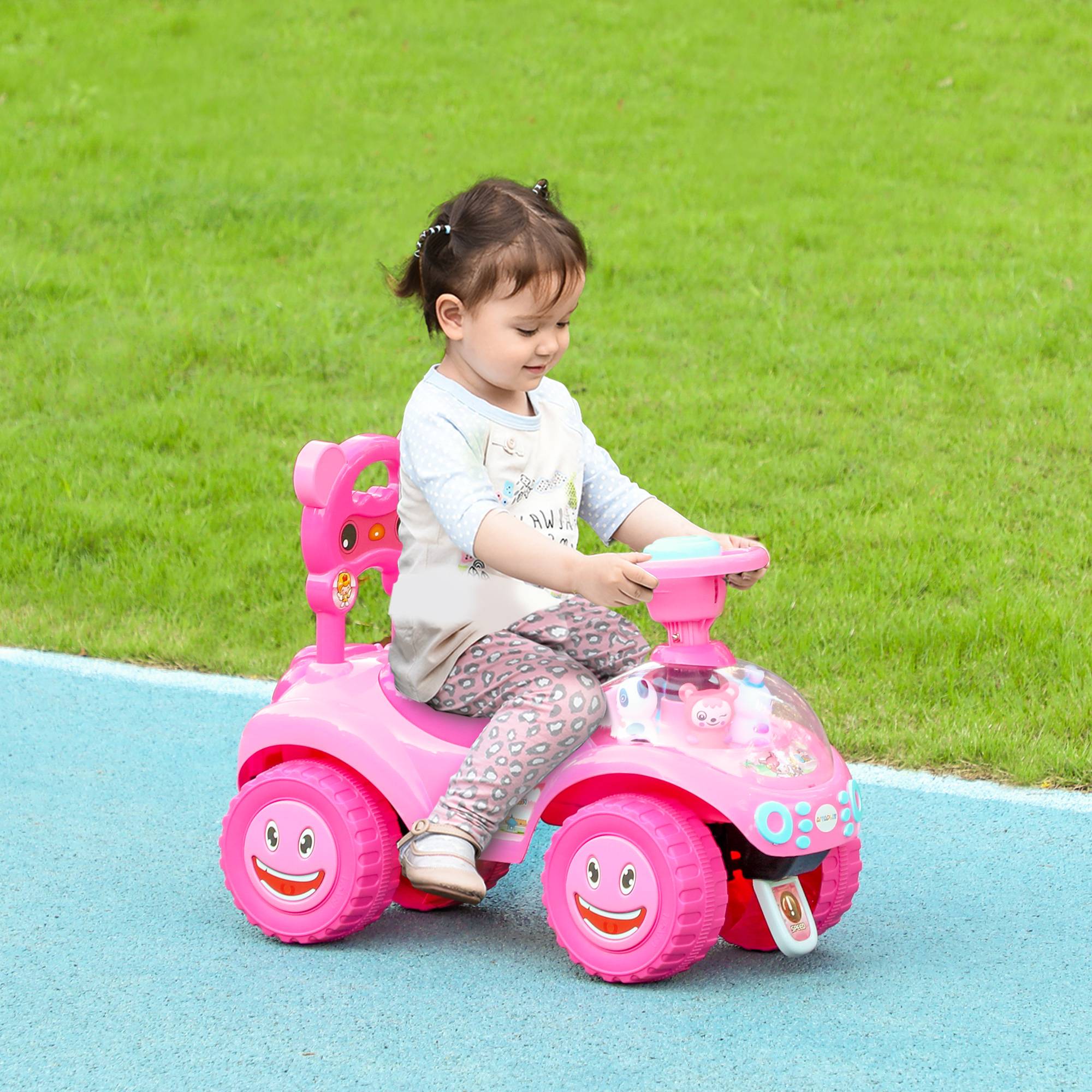 Sans Marque - Voiture Porteur Enfants Véhicule Pousser Sans Pédales Rose - Image 3