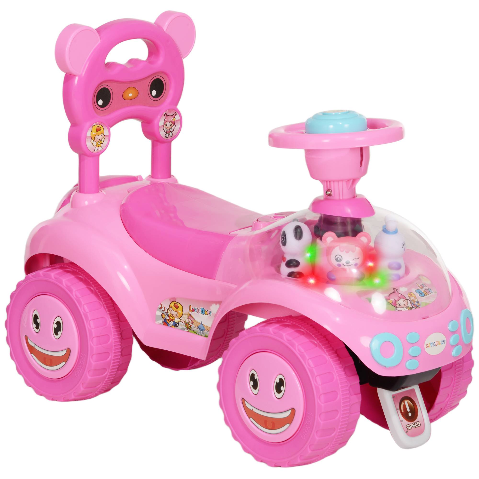 Sans Marque - Voiture Porteur Enfants Véhicule Pousser Sans Pédales Rose - Image 1