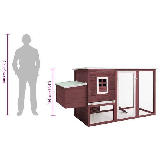 Poulailler bois : sapin marron 202 x 75 x 98 cm - Prolenta premium p3205.9 - Image 10