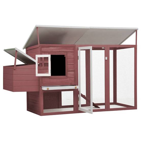 Poulailler bois : sapin marron 202 x 75 x 98 cm - Prolenta premium p3205.9 - Image 3