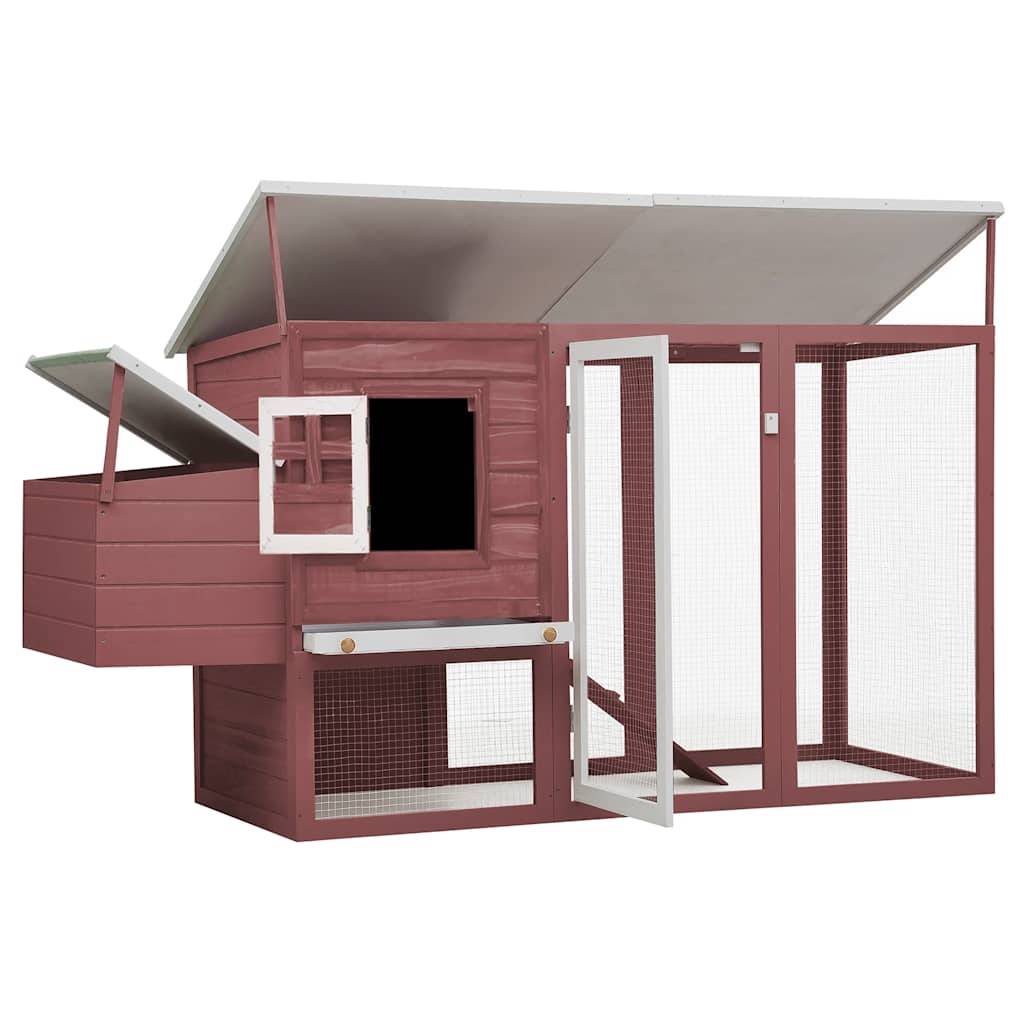 Poulailler bois : sapin marron  202 x 75 x 98 cm  - Prolenta premium p3205.9 - Image 3