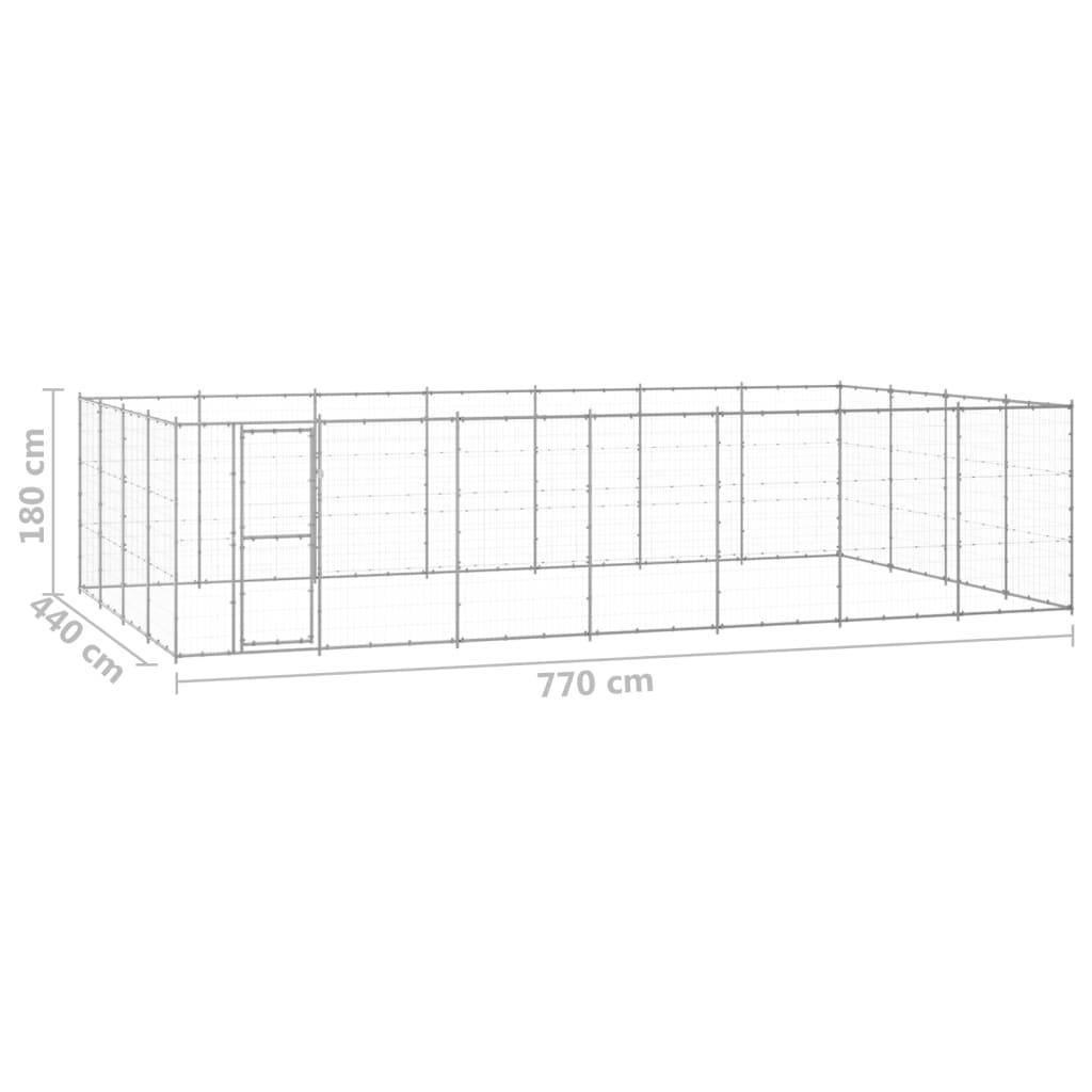 Helloshop26 - Chenil extérieur cage enclos parc animaux chien extérieur acier galvanisé 33,88 m² - Image 2