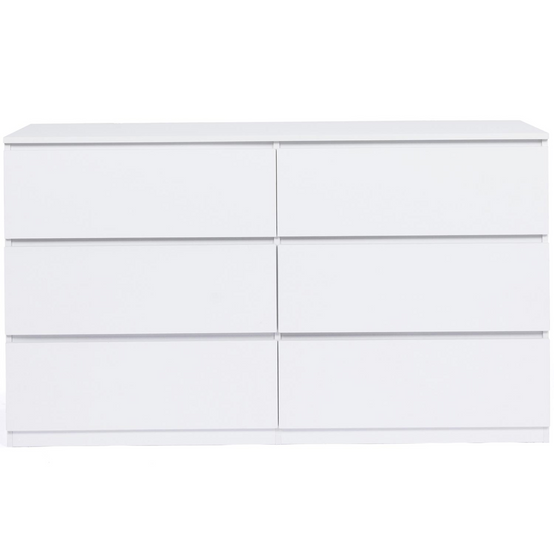 Commode 6 tiroirs TOMI XXL 140 cm bois blanc - Image 3
