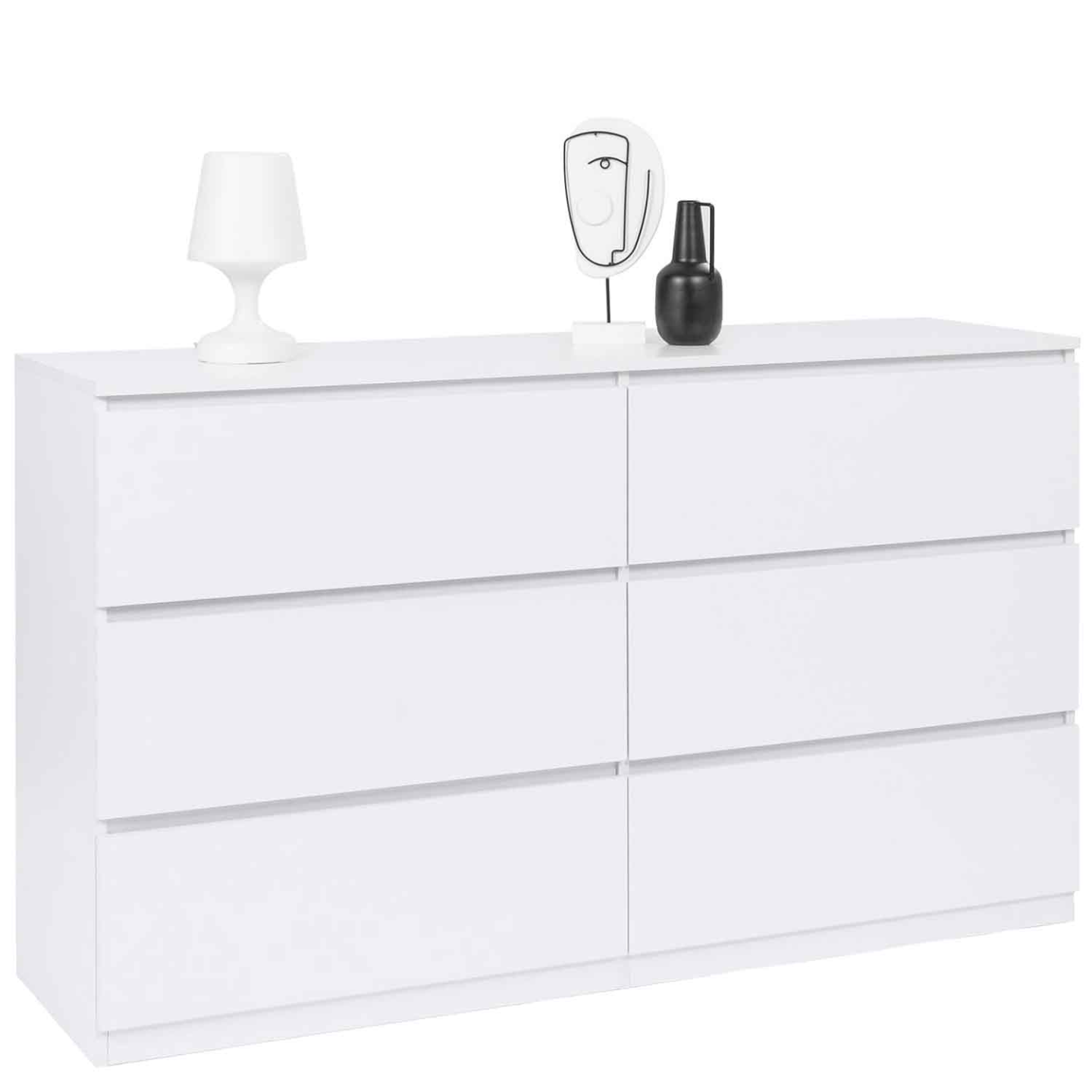 Commode 6 tiroirs TOMI XXL 140 cm bois blanc - Image 2