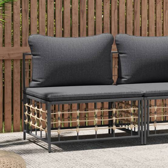 ComfortXL - Élément Central pour Salon de Jardin en Rotin Synthétique Anthracite Assise Gris Foncé – ComfortXL Outdoor Living - Image 1