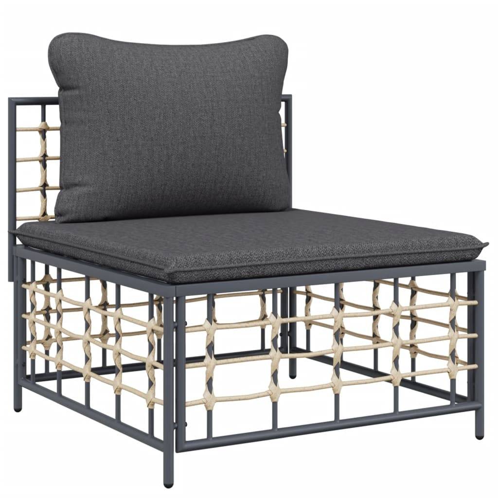 ComfortXL - Élément Central pour Salon de Jardin en Rotin Synthétique Anthracite Assise Gris Foncé – ComfortXL Outdoor Living - Image 2