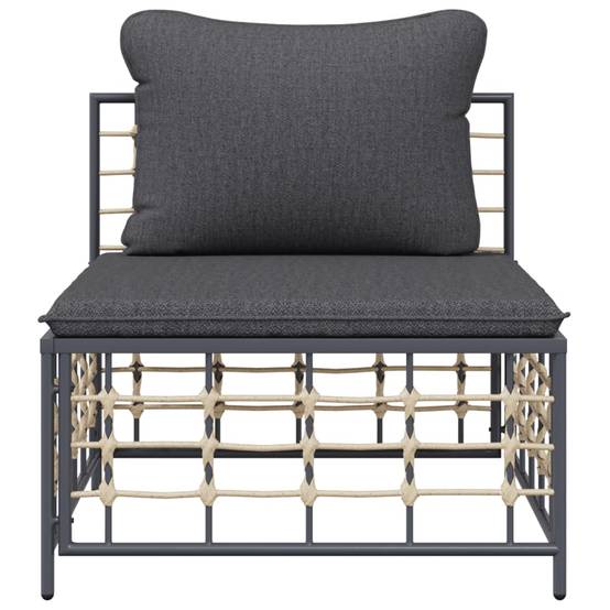 ComfortXL - Élément Central pour Salon de Jardin en Rotin Synthétique Anthracite Assise Gris Foncé – ComfortXL Outdoor Living - Image 3