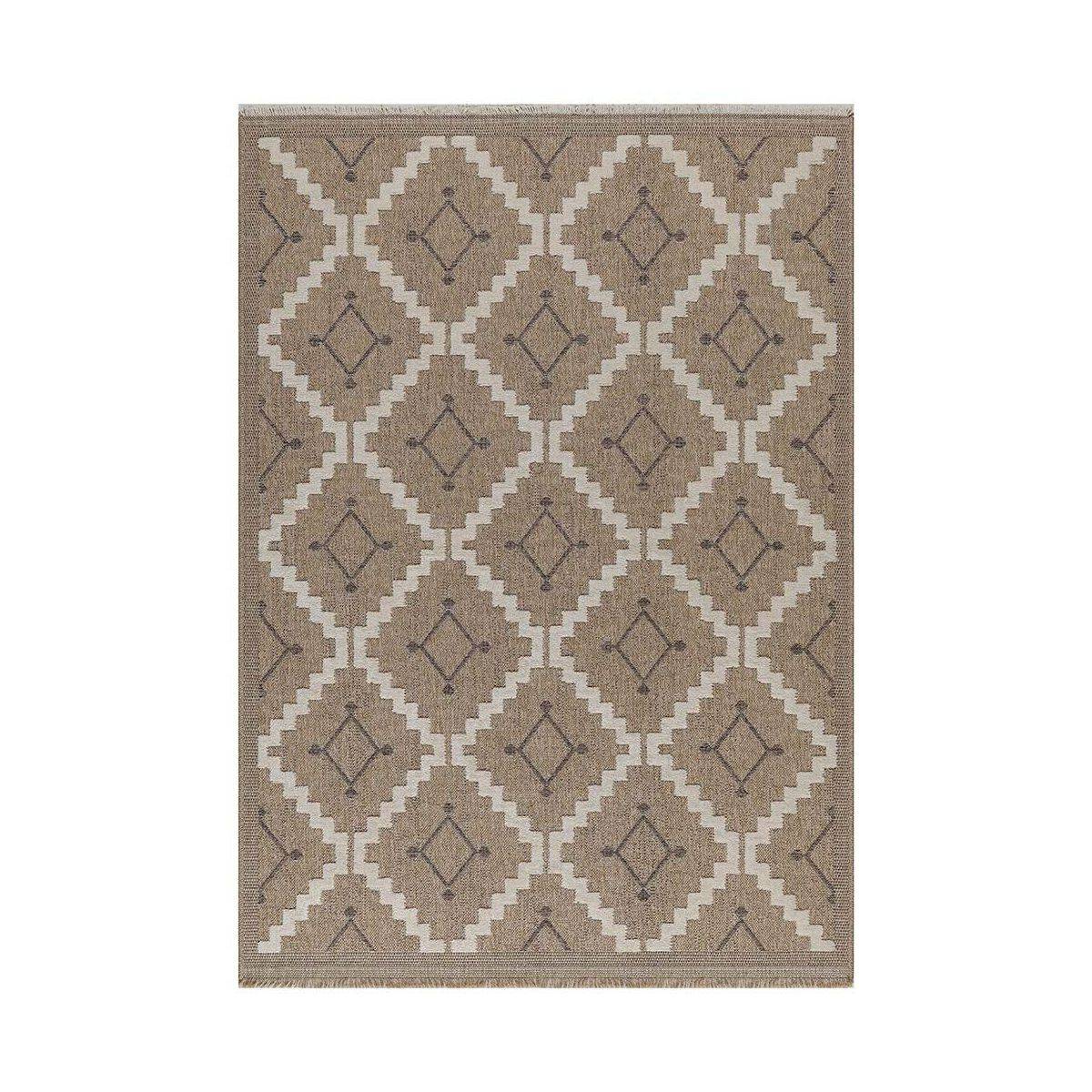 Jardindeco - Tapis intérieur extérieur aspect jute marron Tijuana 9041 90 x 67 cm - Image 1