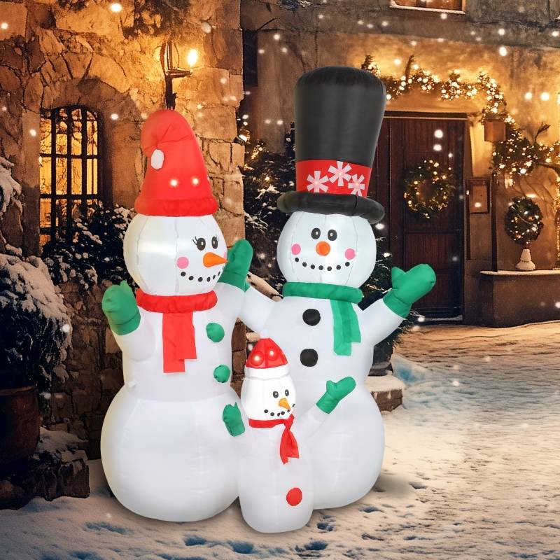 Famille Bonshommes de Neige Gonflable 1,8m LED décoration de Noël jardin – ComfortXL Outdoor Living - Image 6