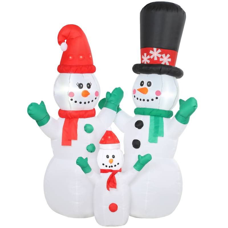 Famille Bonshommes de Neige Gonflable 1,8m LED décoration de Noël jardin – ComfortXL Outdoor Living - Image 2