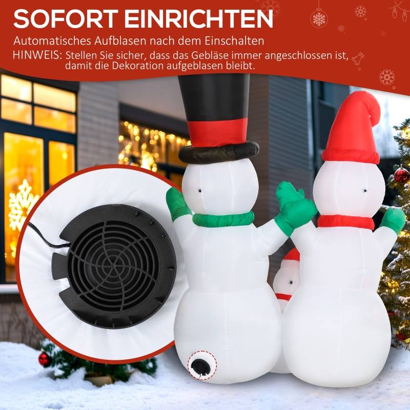 Famille Bonshommes de Neige Gonflable 1,8m LED décoration de Noël jardin – ComfortXL Outdoor Living - Image 3