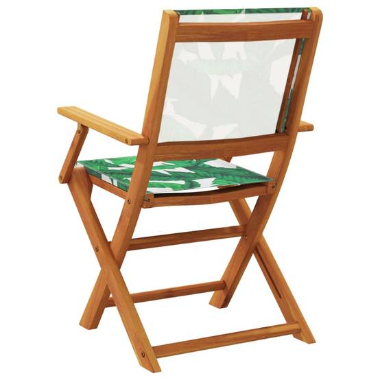 Chaises de jardin pliantes tissu et bois massif vert 54 x 58 x 91 cm (lot de 4) - PANGIVO - Image 6