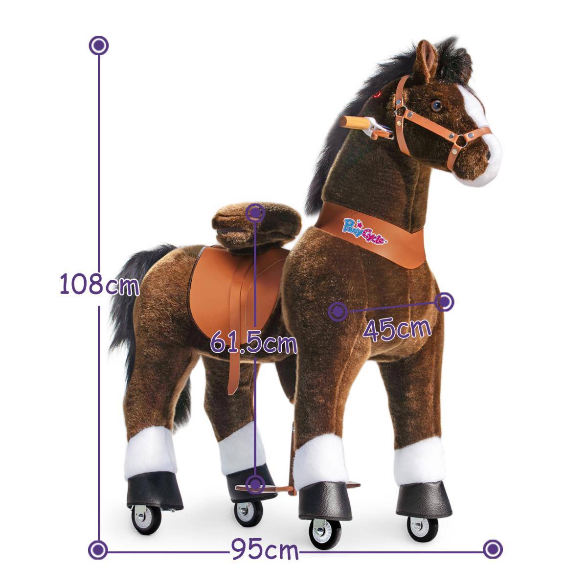 Poney Brun et Chocolat avec Sabots Blancs - Jouet Équestre pour Enfants - Image 2