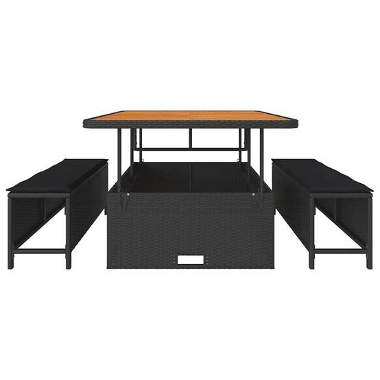 Ensemble de salle à manger pour jardin | Mobilier d'extérieur Noir polyrotin Maison Chic - Image 7