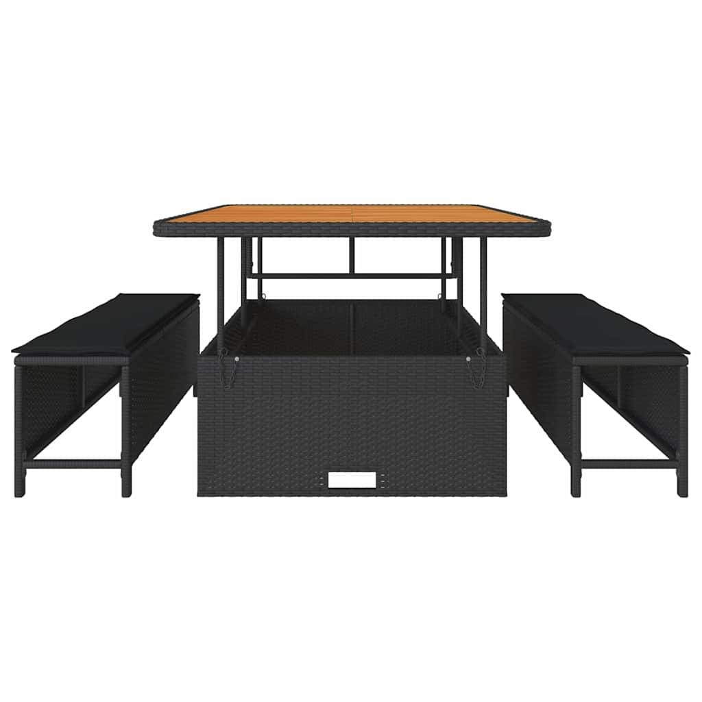 Ensemble de salle à manger pour jardin | Mobilier d'extérieur Noir polyrotin Maison Chic - Image 7