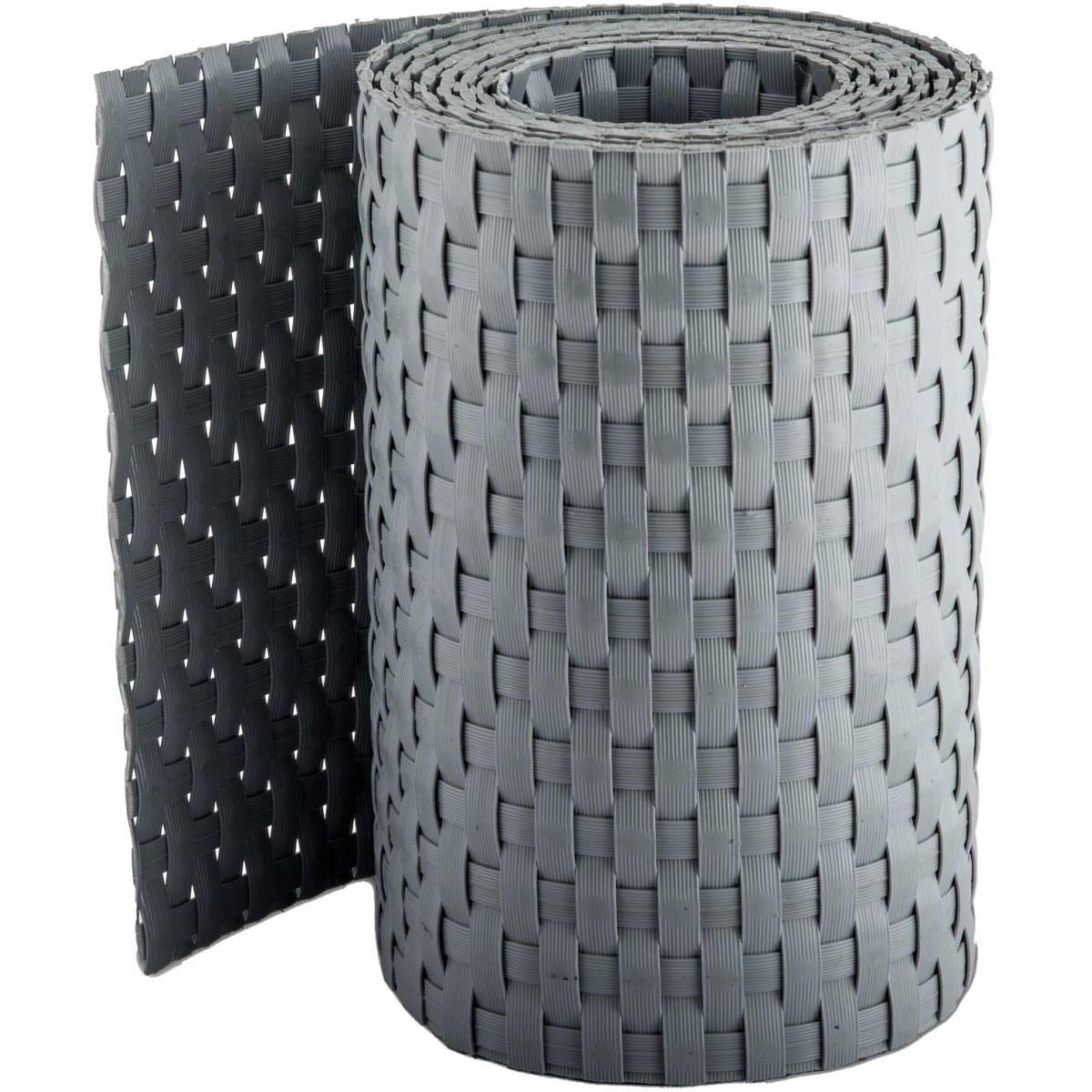 Rattan Art - Bande brise-vue en résine tressée pour clôture rigide 19 x 255 cm Gris clair - Image 1