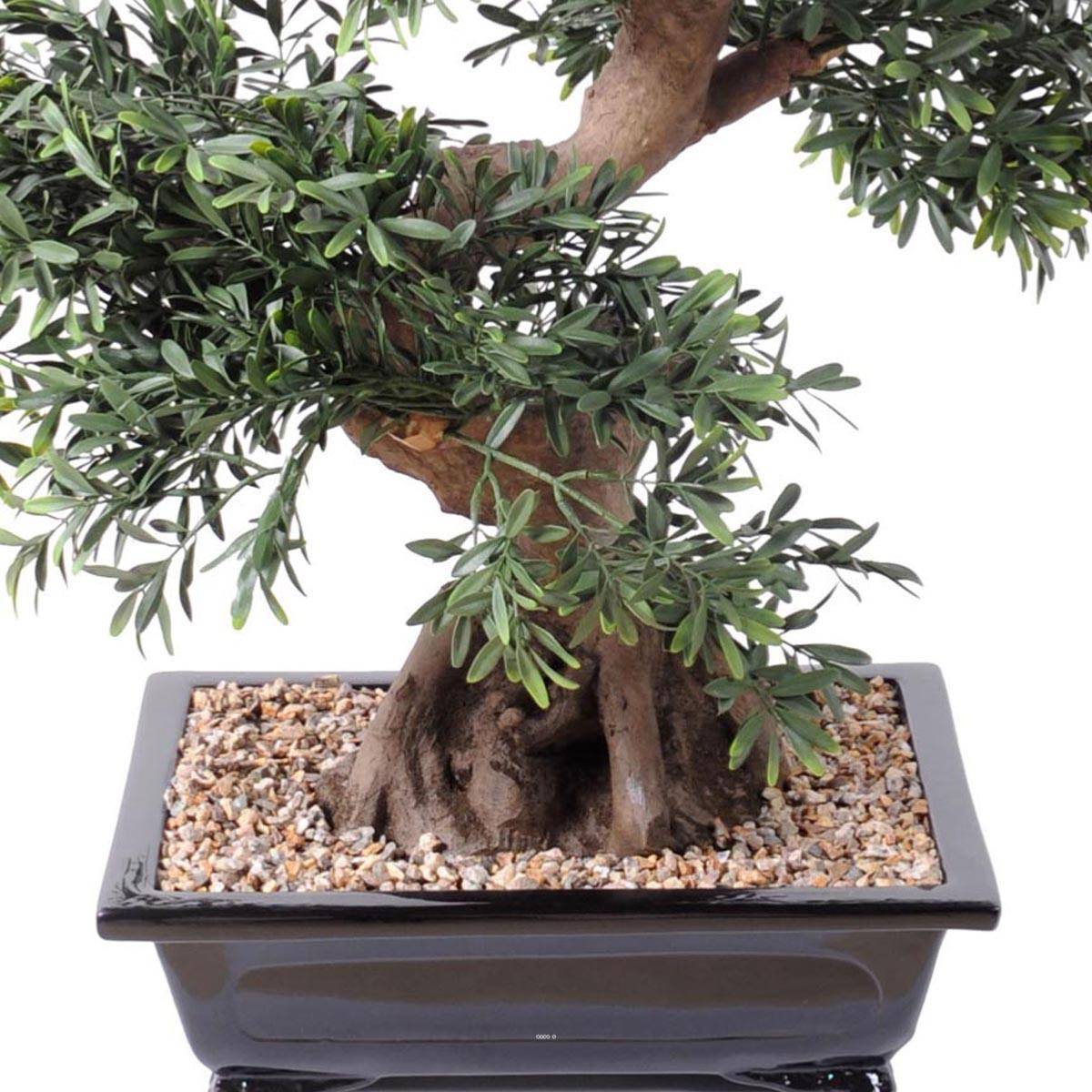 Artificielles - Bonsaï Saule Noir Artificiel H 70 cm D 60 cm en pot - dimhaut: H 70 cm - couleur: Vert - Image 3
