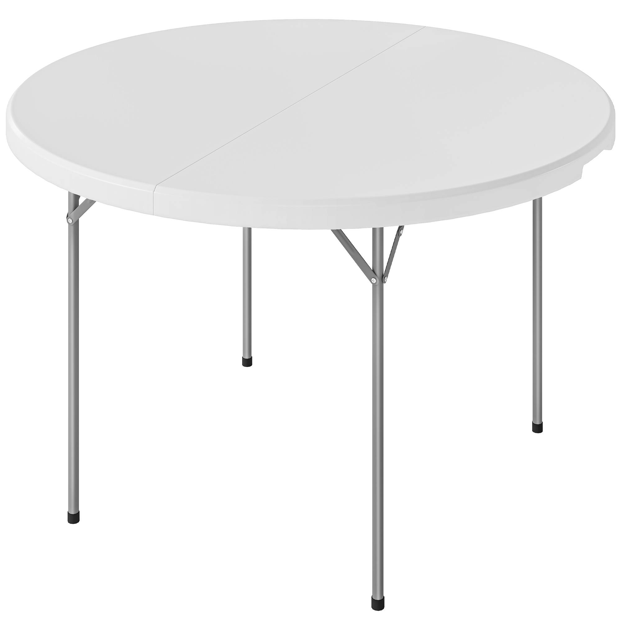 ComfortXL - Grande table pliante valise HDPE réception repas extérieur 120x120x74cm blanc - ComfortXL Outdoor Living - Image 2