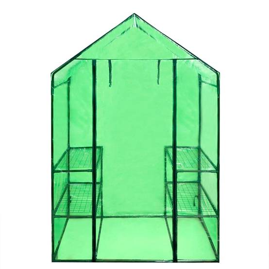 ComfortXL - Serre Jardin Acier PVC Hivernage 4 Étagères Porte Zippée 120x80x190cm - ComfortXL Outdoor Living - Image 3
