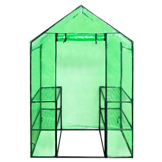 ComfortXL - Serre Jardin Acier PVC Hivernage 4 Étagères Porte Zippée 120x80x190cm - ComfortXL Outdoor Living - Image 2