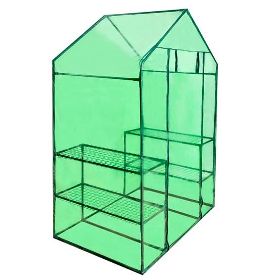 ComfortXL - Serre Jardin Acier PVC Hivernage 4 Étagères Porte Zippée 120x80x190cm - ComfortXL Outdoor Living - Image 1