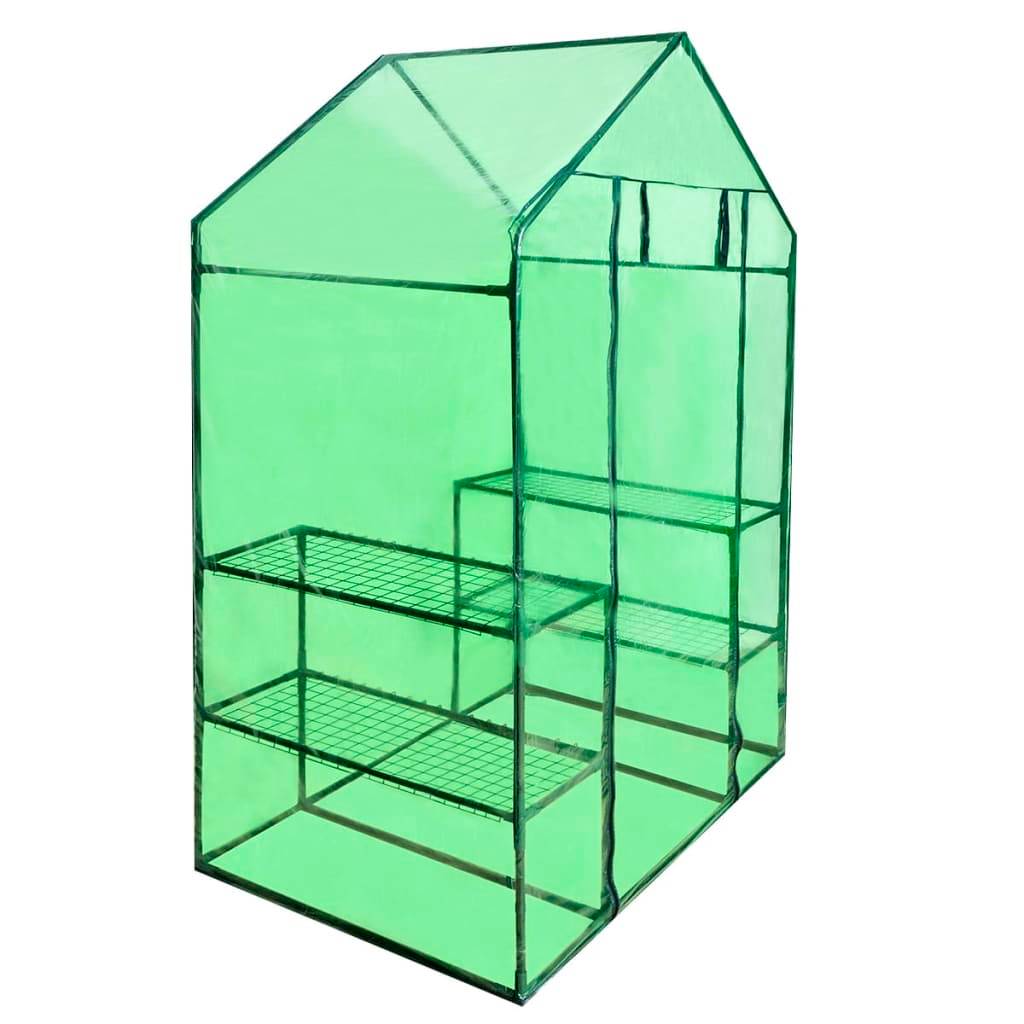 ComfortXL - Serre Jardin Acier PVC Hivernage 4 Étagères Porte Zippée 120x80x190cm - ComfortXL Outdoor Living - Image 1