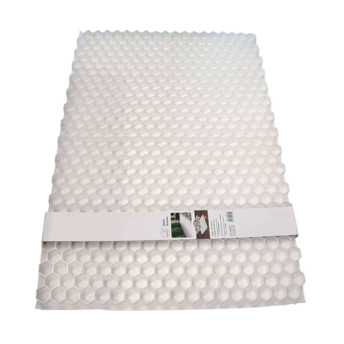 Jardibric - Jardibric - Dalle Stabilisatrice Gravier avec Géotextile - Structure Nid d’Abeille - 80 x 120 x 3 cm - Carrossable Allée et Stationnement - Image 3