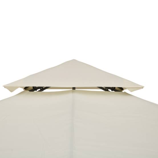 Toile de Remplacement pour Gazebo 3x3m Polyester Double Toit Protection UV et Aération Crème - ComfortXL Outdoor Living - Image 10