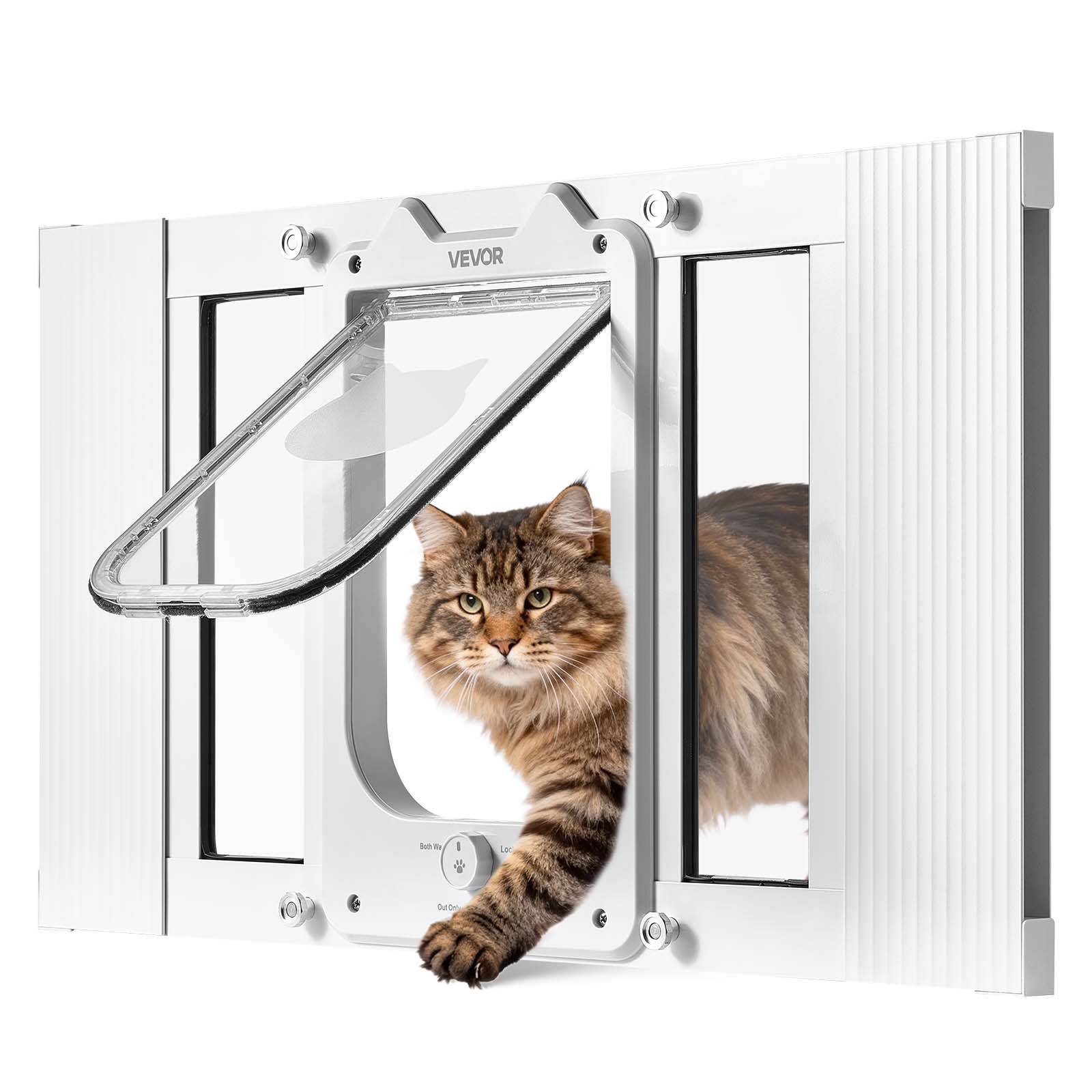 VEVOR Chatière Réglable pour Fenêtre 58,4-71,1 cm Long pour Animaux Maison Blanc - Image 1