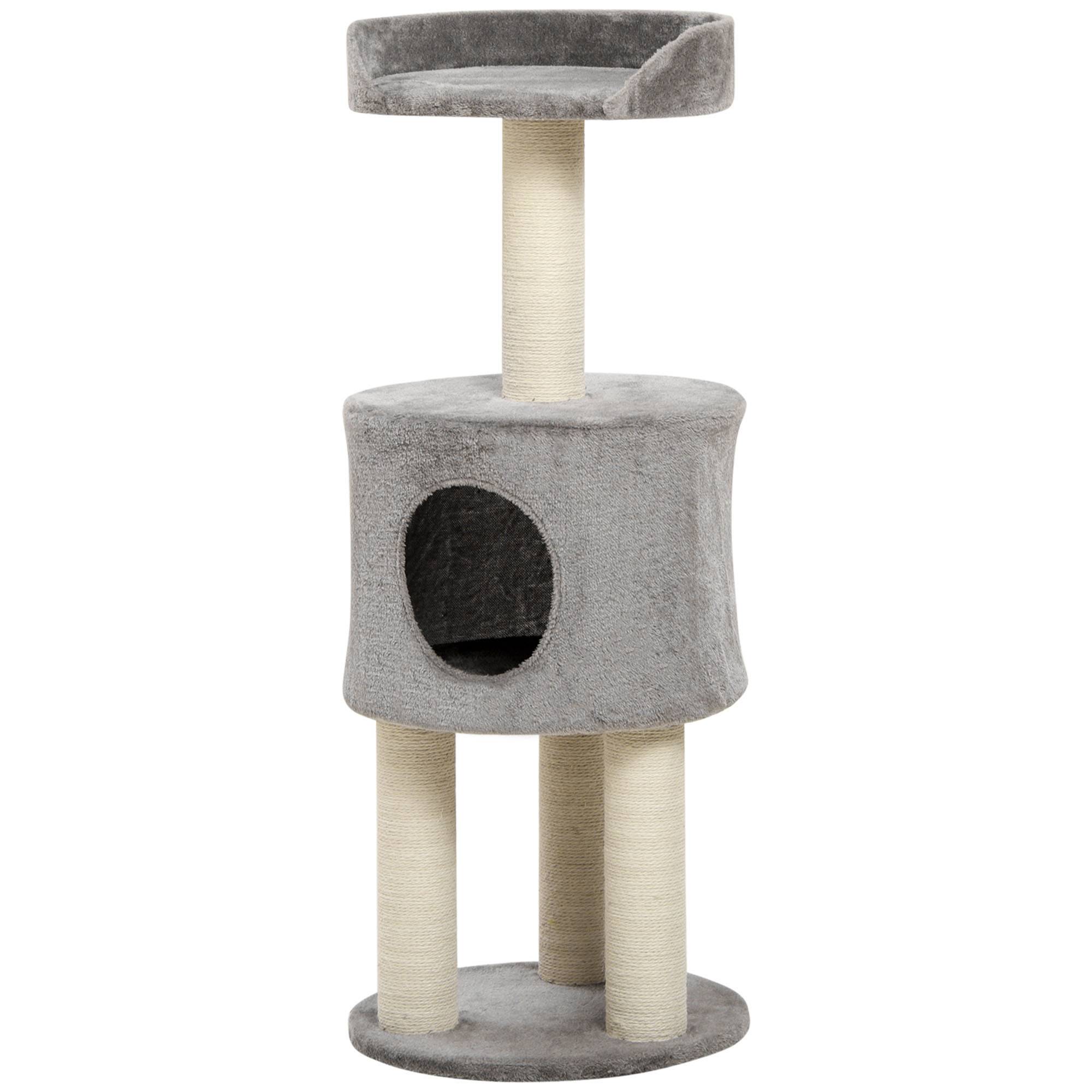 Arbre à chat sisal et peluche gris 40 x 40 x 103 cm - PANGIVO - Image 2