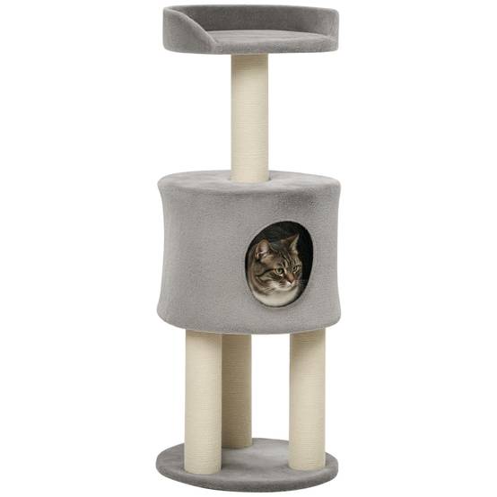 Arbre à chat sisal et peluche gris 40 x 40 x 103 cm - PANGIVO - Image 1