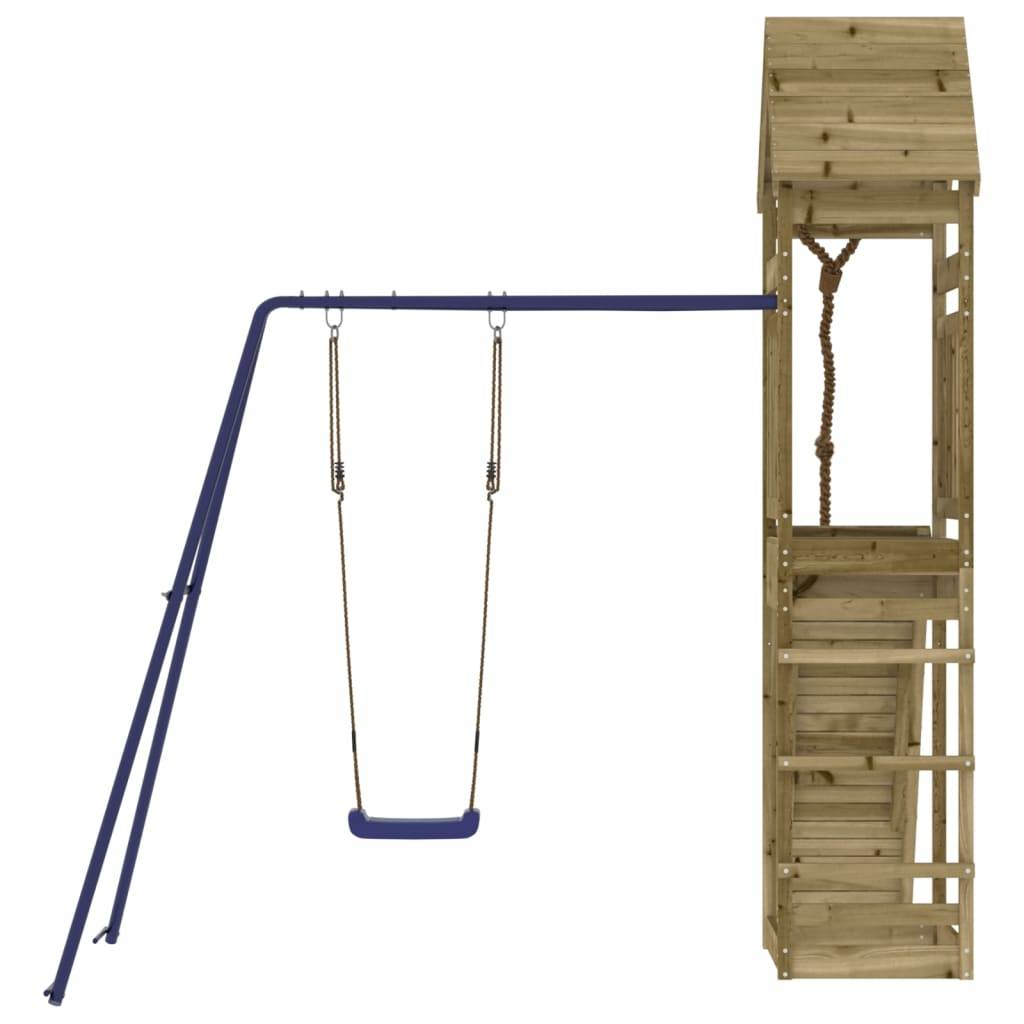 Helloshop26 - Aire de jeux d'extérieur balançoires toboggan portiques robuste jeux jardin 245 x 256 x 264 cm bois de pin imprégné - Image 3