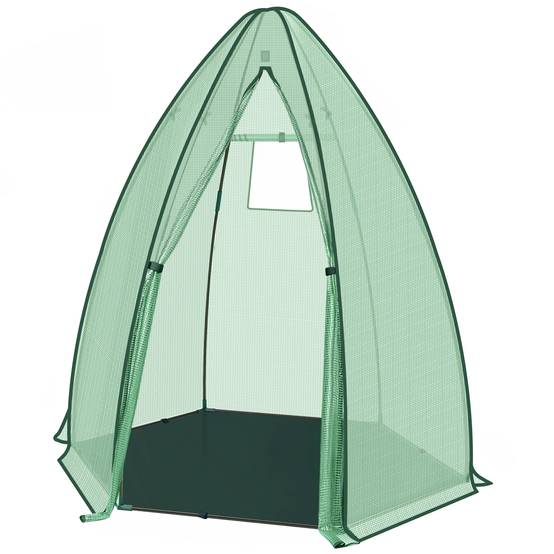 Serre à tomates en PE et acier pour jardin avec porte zippée 160x160x180cm Vert - ComfortXL Outdoor Living - Image 5