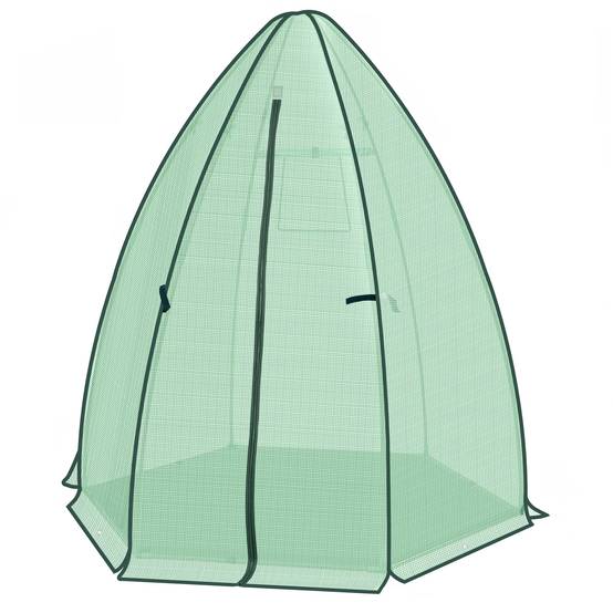 Serre à tomates en PE et acier pour jardin avec porte zippée 160x160x180cm Vert - ComfortXL Outdoor Living - Image 6