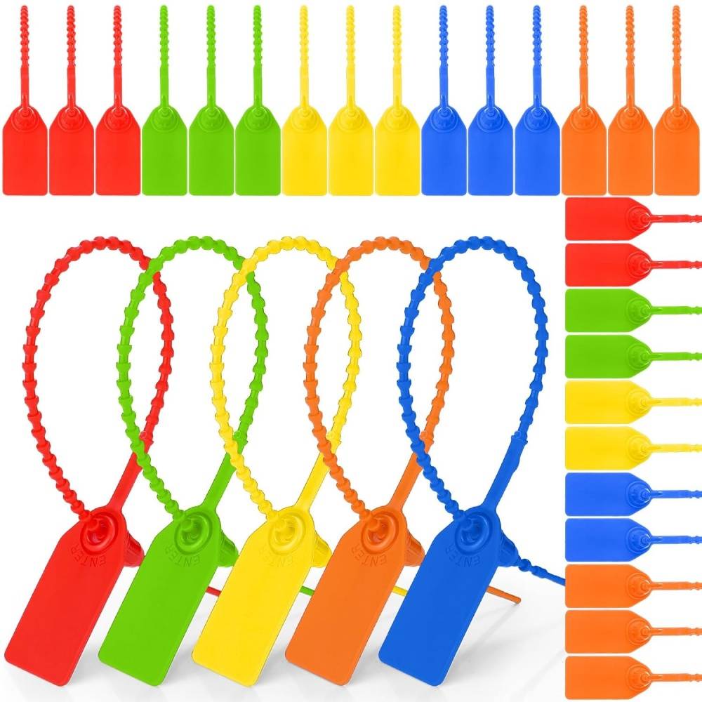 100 Pièces Plastique Serre-câble, Multicolore Serre-câble, Etiquettes Serre-câbles, étiquettes de Sécurité, Boutons Anti-contrefaçon (5 Couleurs) - Image 8