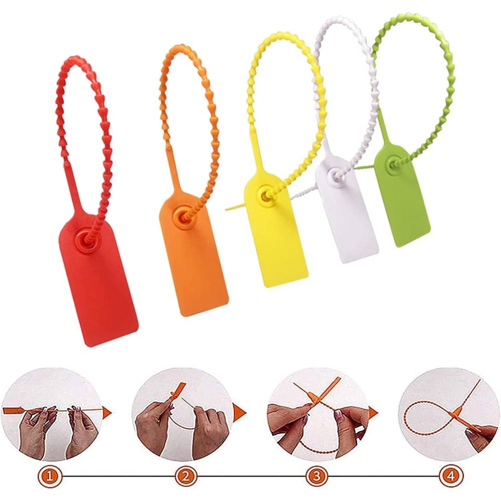 100 Pièces Plastique Serre-câble, Multicolore Serre-câble, Etiquettes Serre-câbles, étiquettes de Sécurité, Boutons Anti-contrefaçon (5 Couleurs) - Image 4