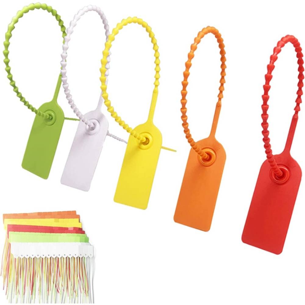 100 Pièces Plastique Serre-câble, Multicolore Serre-câble, Etiquettes Serre-câbles, étiquettes de Sécurité, Boutons Anti-contrefaçon (5 Couleurs) - Image 1