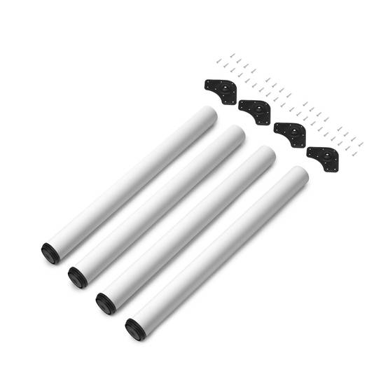 Emuca - Lot de 4 pieds de table diamètre 60mm, H710mm blanc - EMUCA - 2034512 - Image 1