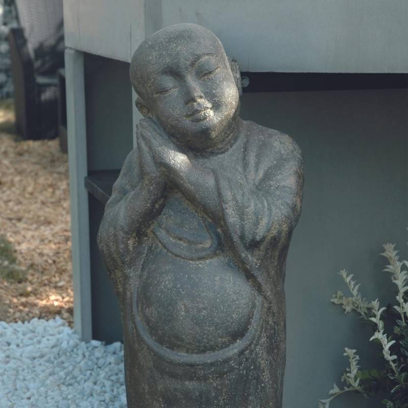 Statue jardin jeune bonze 80 cm - Gris anthracite 80 cm - Jardinex - Image 2