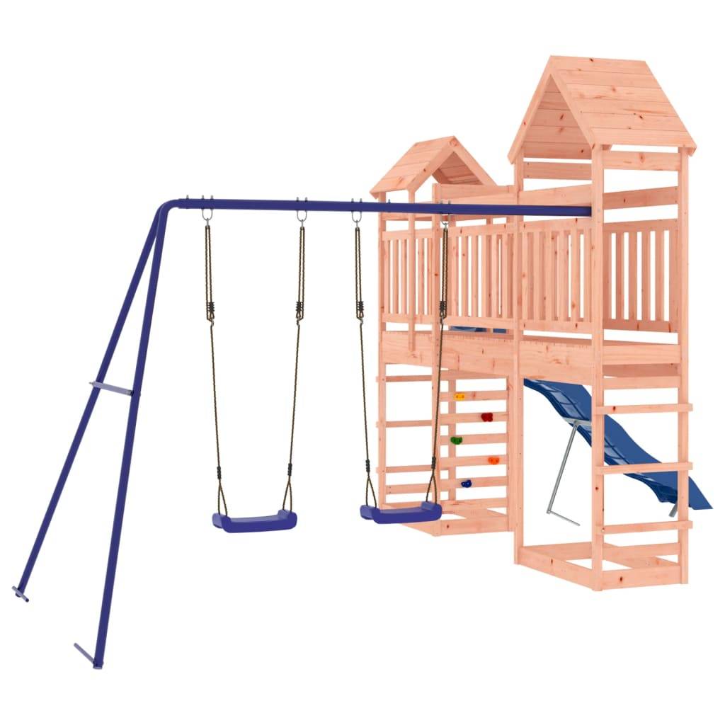 Helloshop26 - Aire de jeux d'extérieur balançoires toboggan portiques robuste jeux jardin 276 x 64 x 264 cm bois massif de douglas - Image 1
