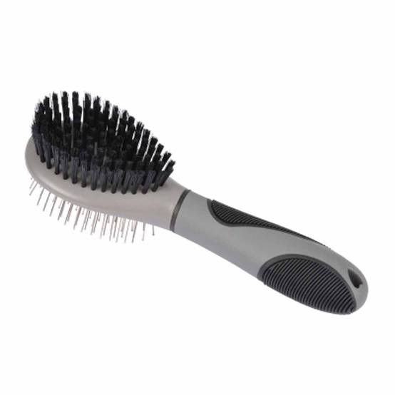 Love Story - Brosse de Toilettage "Double Face" 22cm Gris