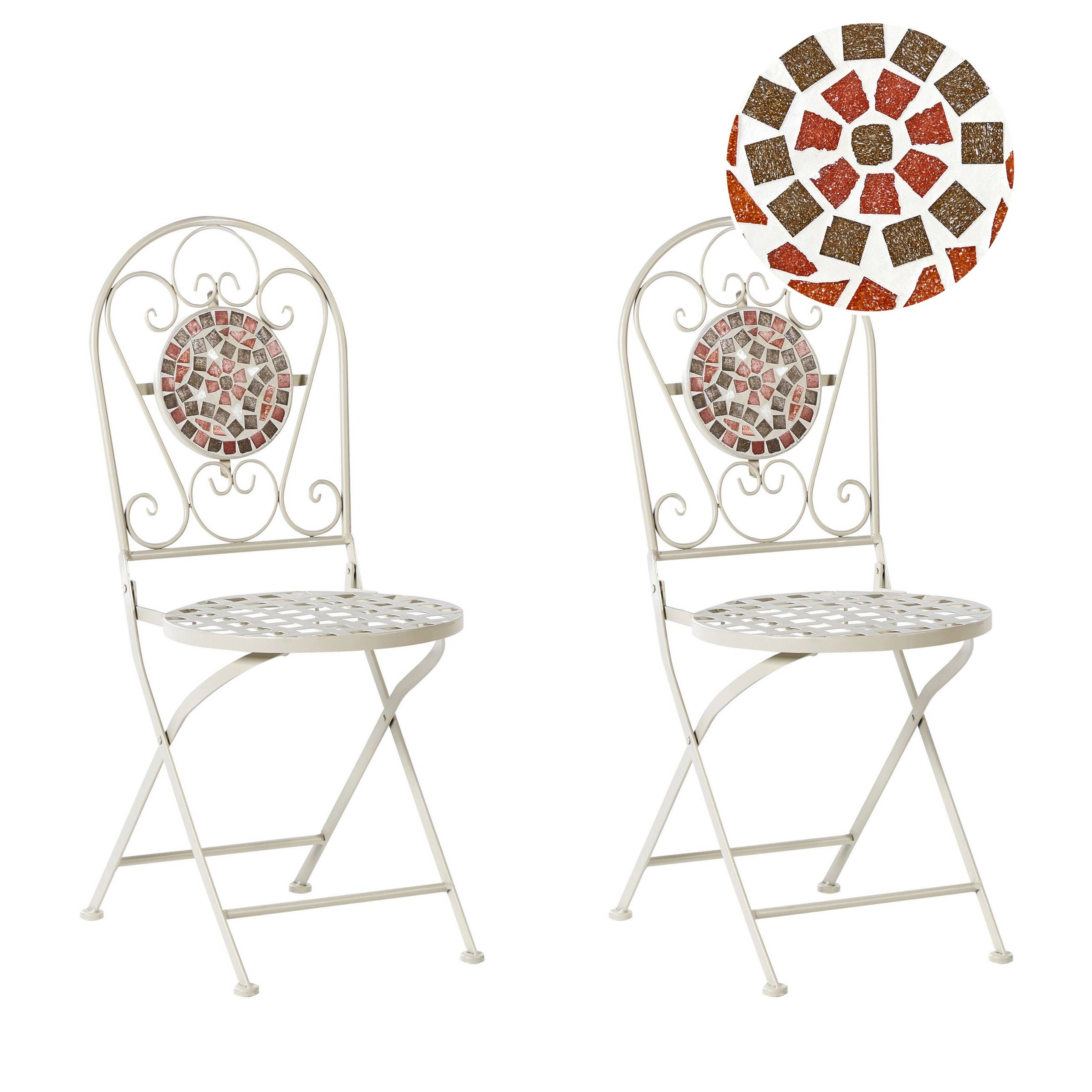 Beliani - Chaise de jardin Métal Blanc SPELLO - Beliani - Image 1
